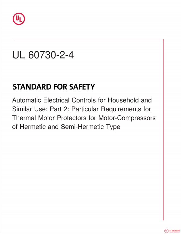 UL 60730-2-4 PDF UL 60730-2-4 PDF